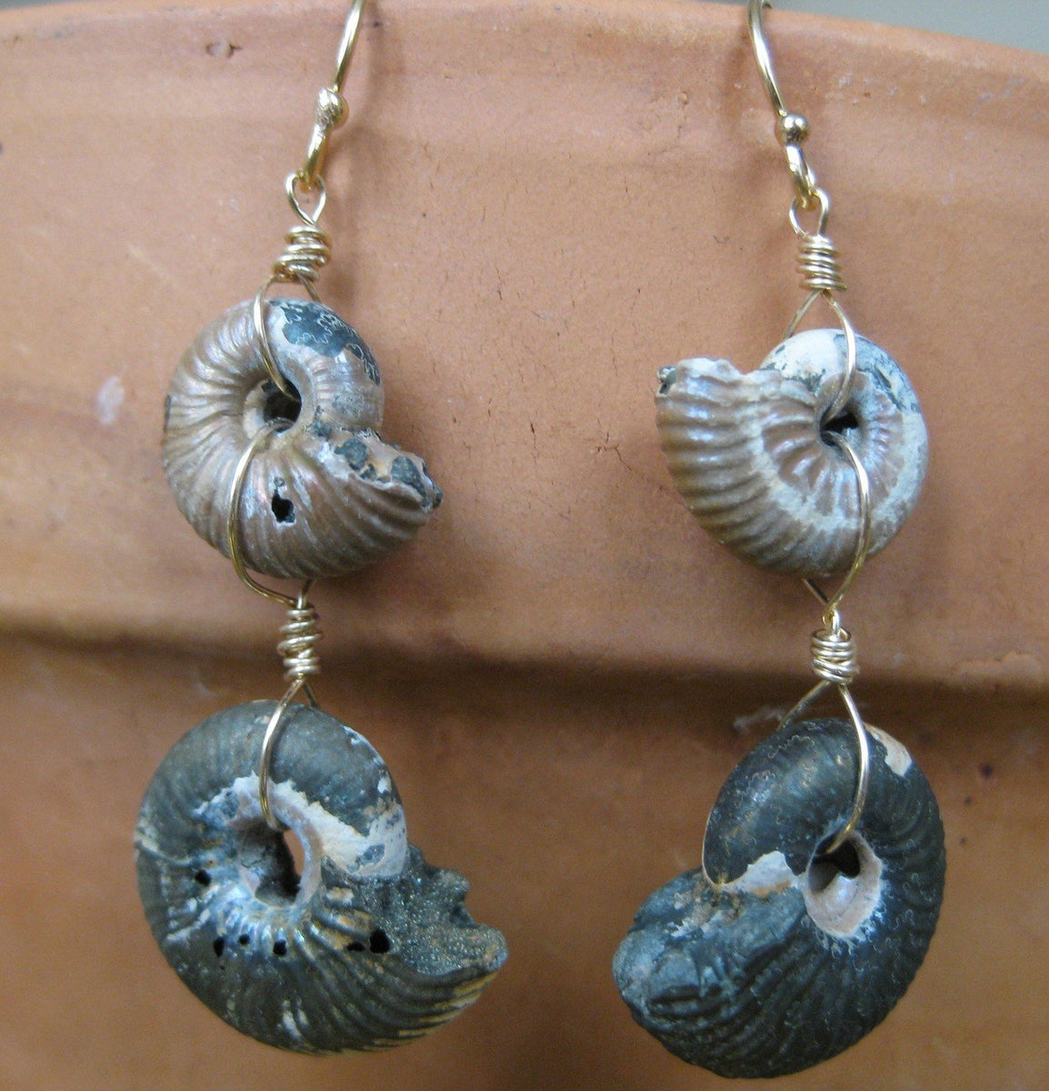 Pyrite Ammonite Earrings – Insouciant Studios