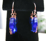 Insouciant Studios Byzantium Collection Copper and Azure Quartz Hoop Earrings