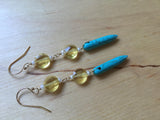 Insouciant Studios Notch Earrings Sterling Silver Turquoise Pearl Citrine