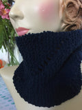 Hand Knit Blue Pullover Scarf