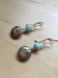 Insouciant Studios Paddle Earrings Amazonite and Pearl