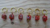 Red Frit Stitch Markers