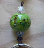Woolpops Green Frit Knitting Stitch Markers