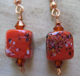 Red Frit Stitch Marker and Earring Set