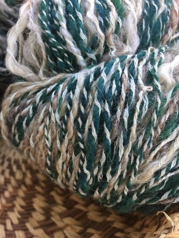 Insouciant Studios Hand Spun Wool Silk Yarn Field