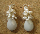 Insouciant Studios Snowfall Earrings White Pearl & Chalcedony