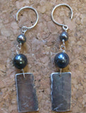 Insouciant Studios Crinkle Earrings Recycled Sterling Silver and Pearls