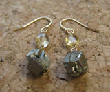 Insouciant Studios Totem Earrings Citrine and Pyrite