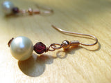 Insouciant Studios Jupiter Earrings Pale Seafoam Pearls and Garnet