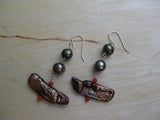 Insouciant Studios Sunken Treasure Earrings Coral and Pearl