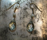 Insouciant Studios Pale Sky Earrings Faceted Quartz Crystal and Amazonite 925