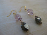 Insouciant Studios Ladylike Earrings Sapphire Pyrite Fluorite and Rose Quartz