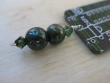 Insouciant Studios Constellation Green Recycled Hematite Studded Computer Chip Necklace