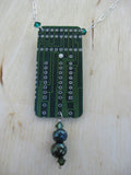 Insouciant Studios Constellation Green Recycled Hematite Studded Computer Chip Necklace