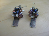 Insouciant Studios Fireworks Earrings  Pearl & Recycled Sterling Silver