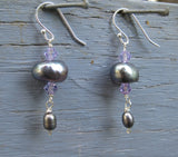 Insouciant Studios Dusk Earrings Sterling Silver Gray Pearls
