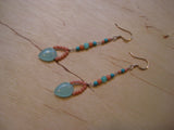 Insouciant Studios Beachy Earrings Coral and Chalcedony