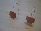 Insouciant Studios Tulip Leaf Earrings Recycled Sterling Silver and Copper