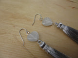 Insouciant Studios Silver Dust Earrings Silver Heart Tassel