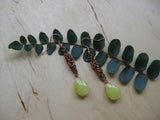 Insouciant Studios First Leaf Earrings Byzantine Chain and Jade