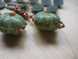 Insouciant Studios Budding Earrings Byzantine Chain and Vintage Glass