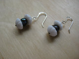 Insouciant Studios Oyster Earrings Sterling Silver and Green Pearls