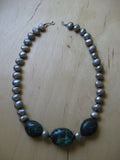 Insouciant Studios Sundance Necklace Natural Pearl and Turquoise