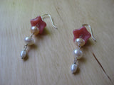 Insouciant Studios Pink Bellflower Earrings in Sterling Silver