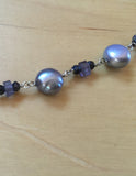 Insouciant Studios Gris Necklace Natural Pearl Spinel and Iolite