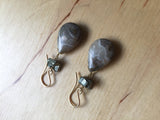 Golding Earrings Fossil Coral and Pyrite