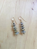 Insouciant Studios Gilded Earrings Rutilated Quartz and Black Spinel